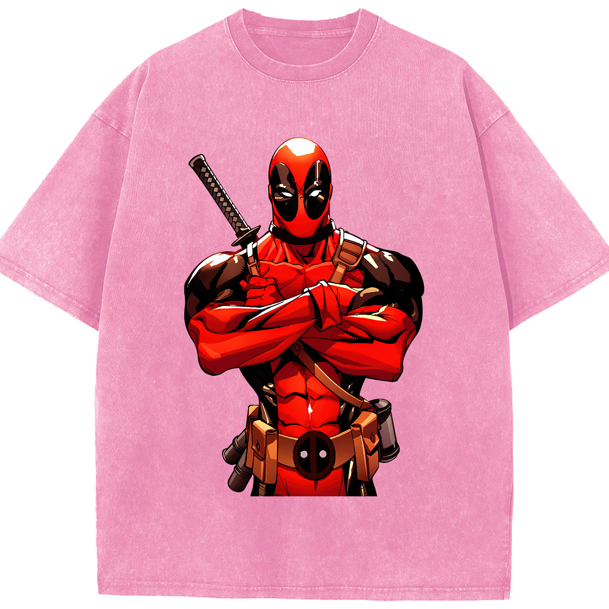 （画像用） Deadpool デッドプール 綿100% ヴィンテージ風 半袖Tシャツ（フロントプリント）
